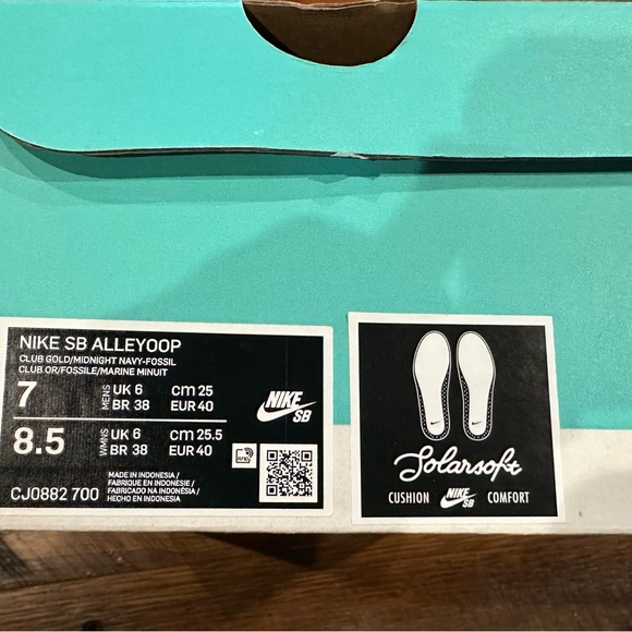 Nike SB Alley Oop Club Gold Midnight Navy CJ0882 700 Men's Size 7 - Picture 2 of 8